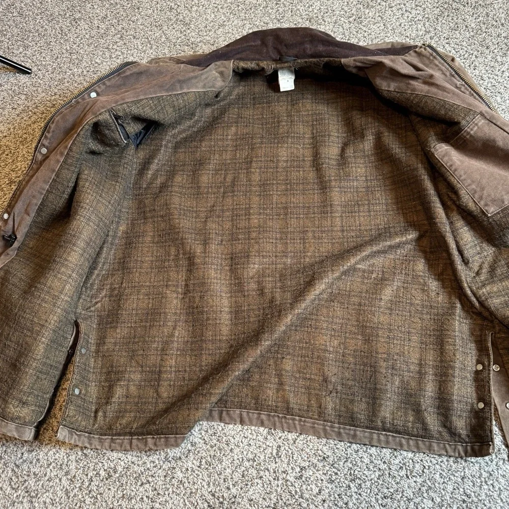 Vintage Mens Carhartt C52 CHT Big Blanket Lined Workwear Work Chore Jacket 2XL